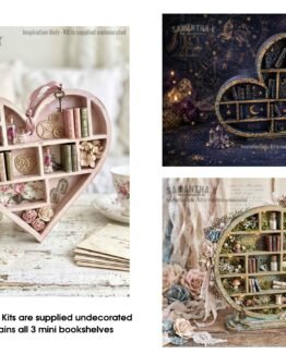 Mini Bookshelf Bundle – Set of 3 MDF Shadow Box Kits: Circle, Hanging Heart & Stand-Up Heart