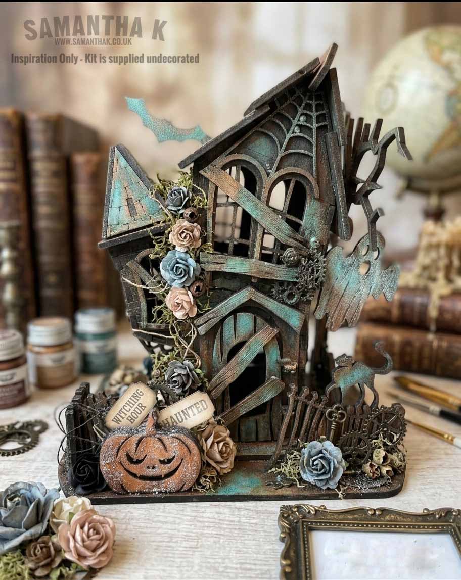 haunted house model kit decorated w