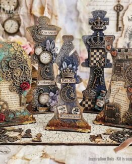 "Wonderland" Standing Chess Piece Plaque Set