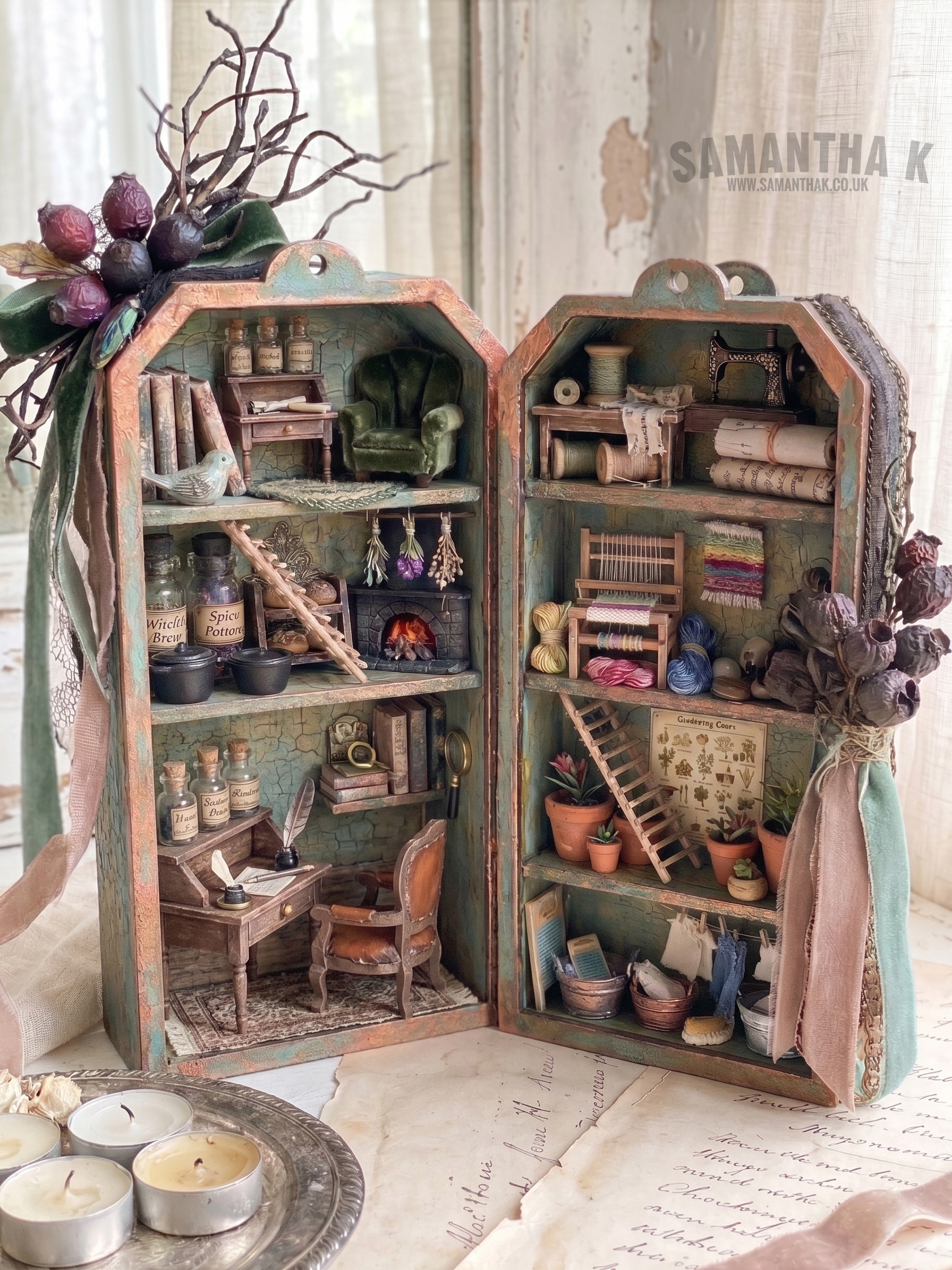 shadow box tag as mini house