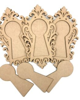 Bundle - X3 Giant Ornate Layered Keyhole Plaques – 3-Piece MDF Set (30 cm) (9pcs total)