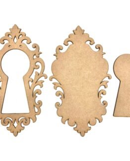 Giant Ornate Layered Keyhole Plaque – 3-Piece MDF Set (30 cm)