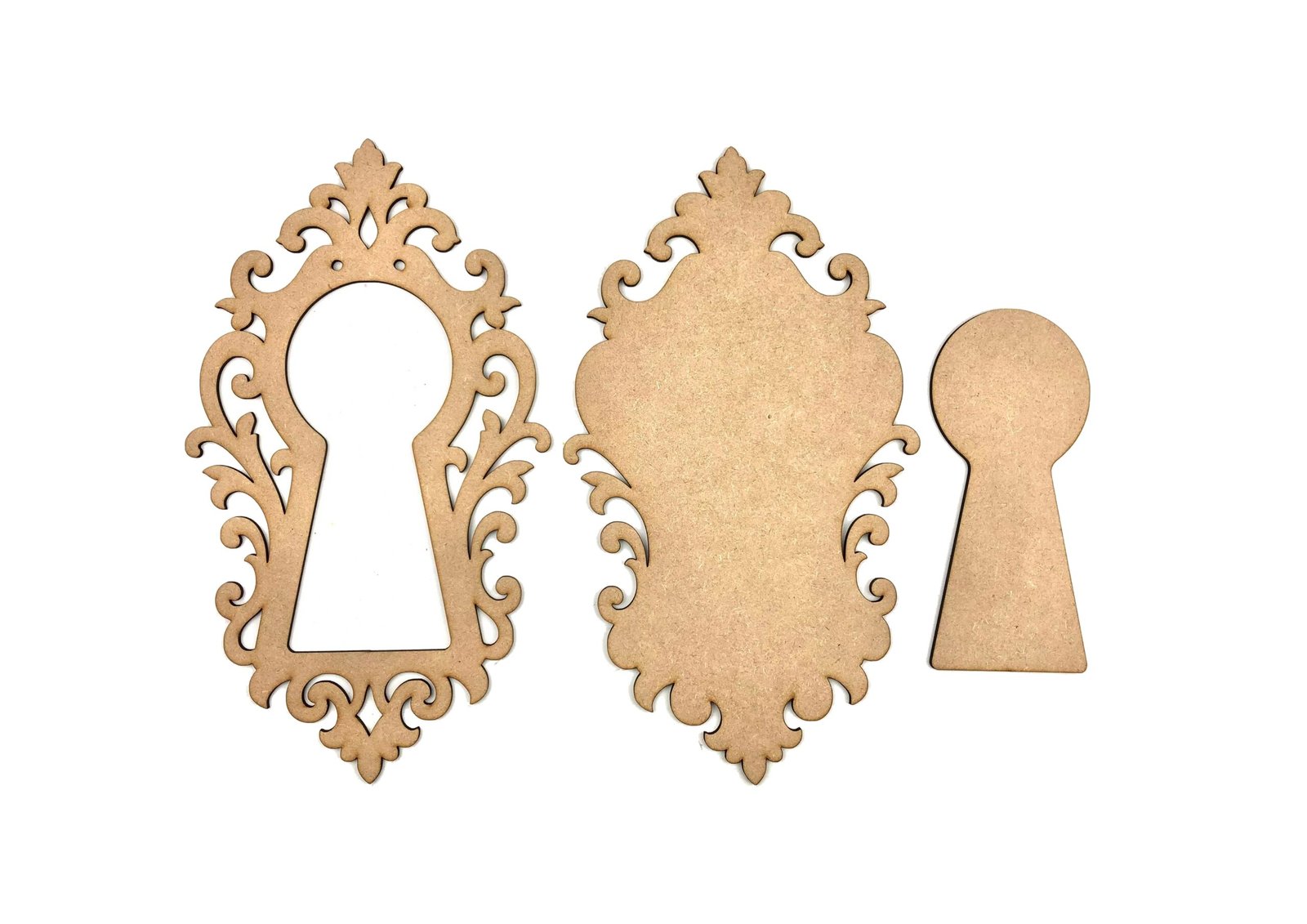 Giant Ornate Layered Keyhole Plaque – 3-Piece MDF Set (30 cm)