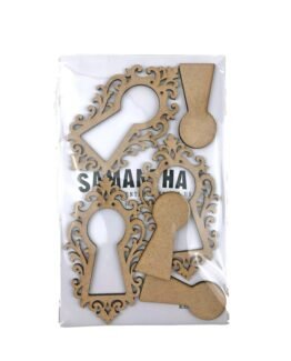 Medium Ornate Keyhole Embellishments – 6 Piece MDF Set